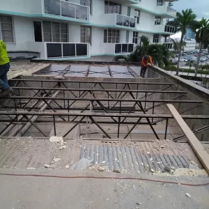 layered insulation in progress metal deck 3